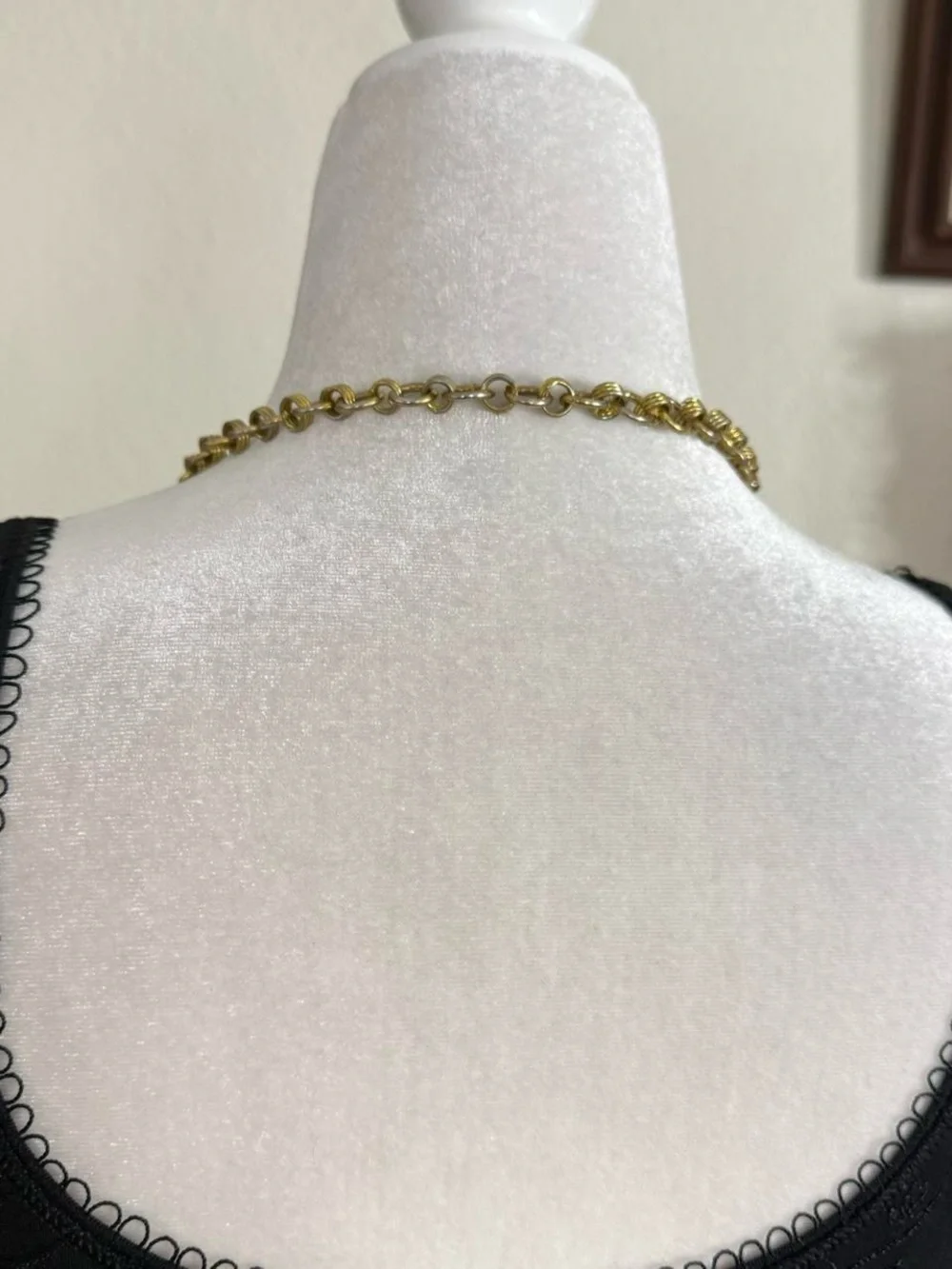 Vintage bohemian gold coin chunky costume jewelry necklace